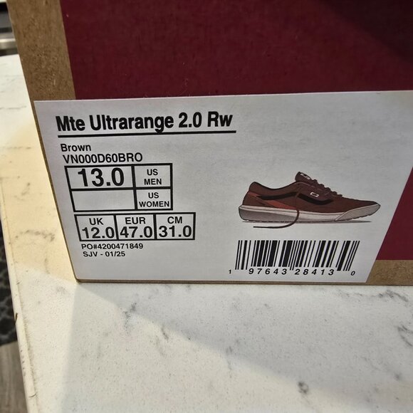VANS MTE ULTRARANGE 2.0 RW SNEAKERS SHOES MENS SZ 13 BROWN / ORANGE VN000D60BRO - Picture 11 of 11